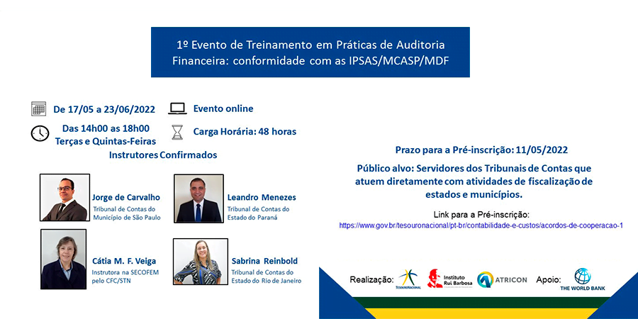 Treinamento em Práticas de Auditoria Financeira: conformidade com as IPSAS/MCASP/MDF